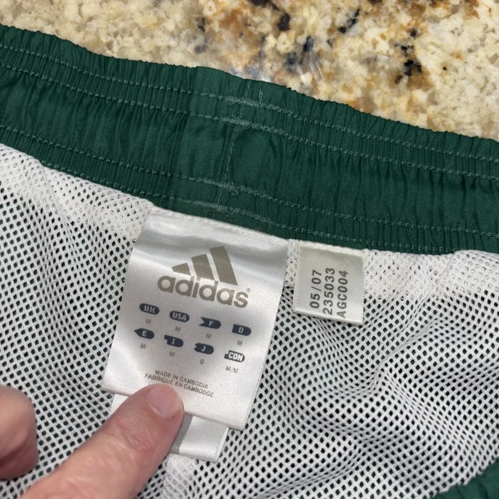 Adidas Soccer Warmup Pants  Size M Green  Ankle Zip  235033